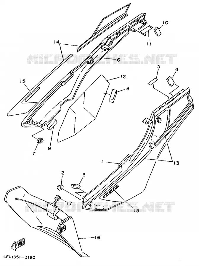 SIDE COVER Yamaha MOTO 125 1993 TDR  TDR125