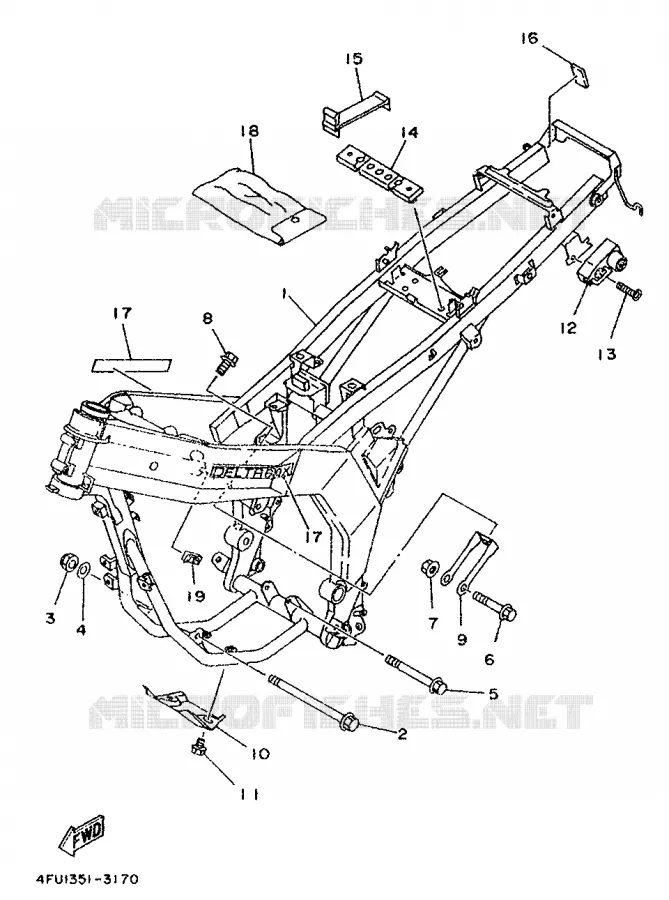FRAME Yamaha MOTO 125 1993 TDR  TDR125