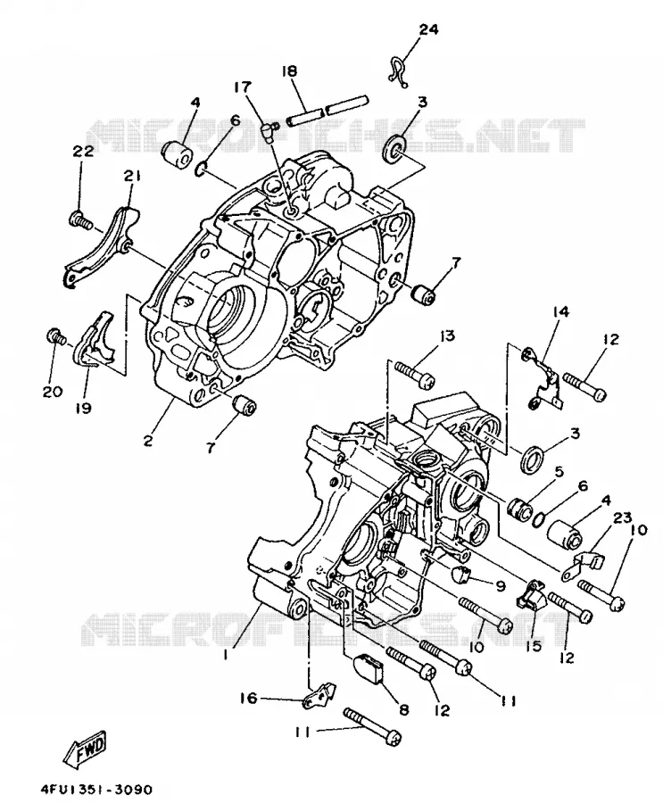 CRANKCASE Yamaha MOTO 125 1993 TDR  TDR125
