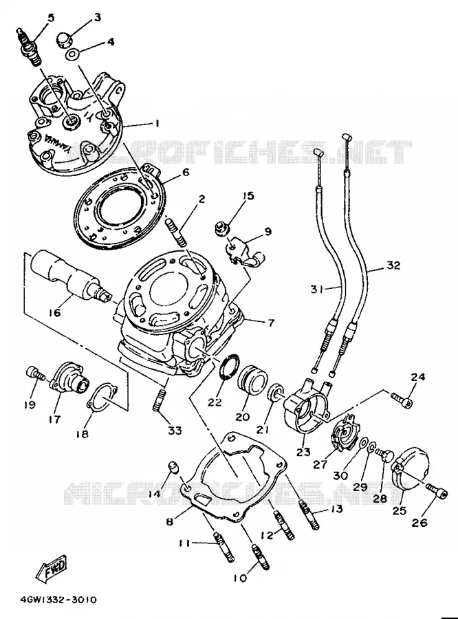 CYLINDER Yamaha MOTO 125 1993 TDR  TDR125