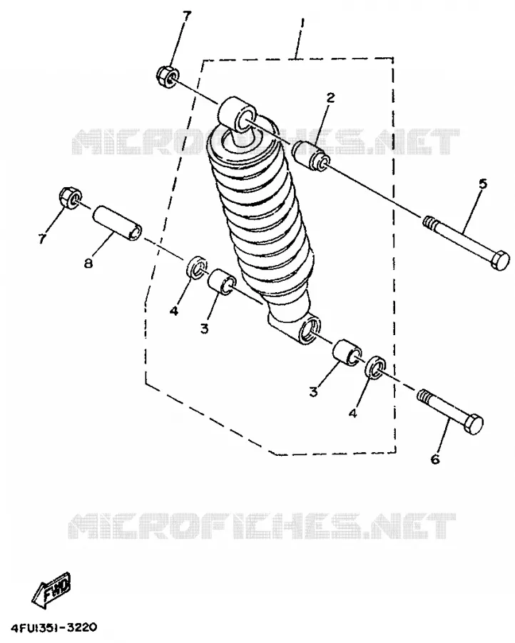REAR SHOCK ABSORBER Yamaha MOTO 125 1993 TDR  TDR125