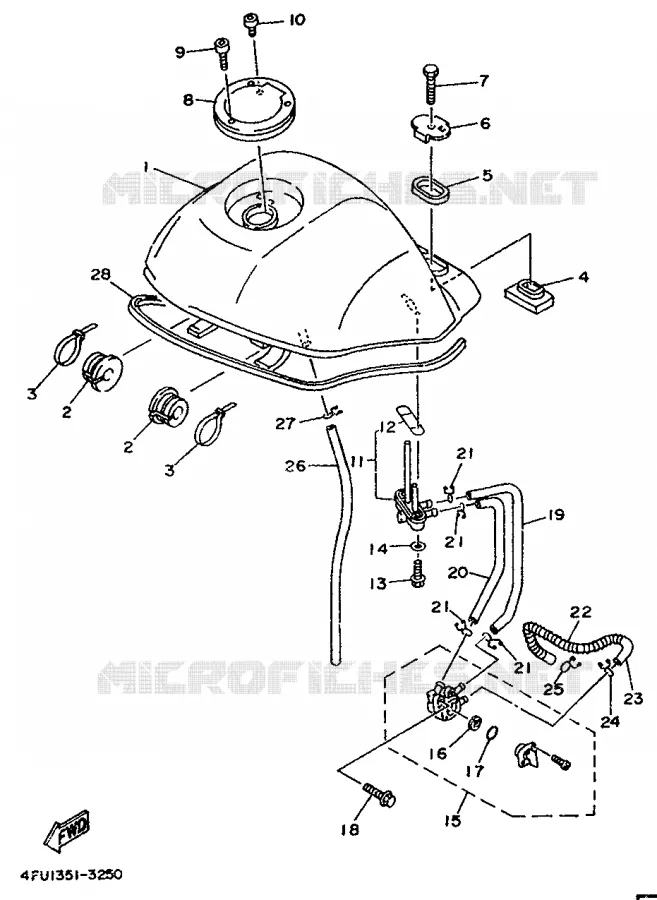 FUEL TANK Yamaha MOTO 125 1993 TDR  TDR125