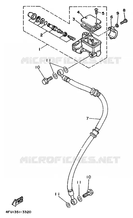 FRONT MASTER CYLINDER Yamaha MOTO 125 1994 TDR  TDR125