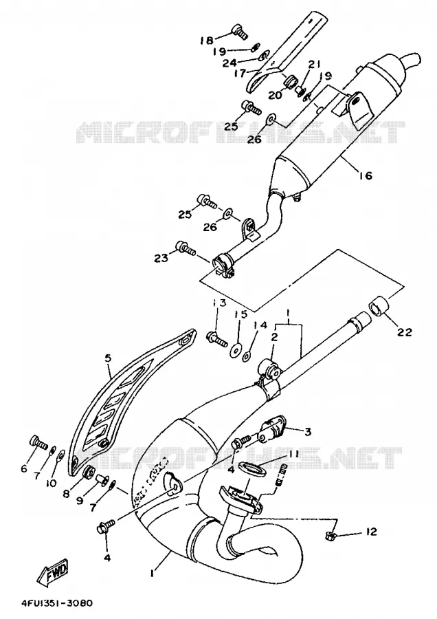 EXHAUST Yamaha MOTO 125 1994 TDR  TDR125