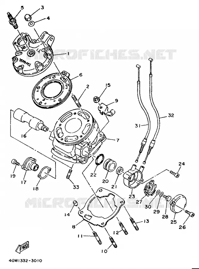 CYLINDER Yamaha MOTO 125 1994 TDR  TDR125