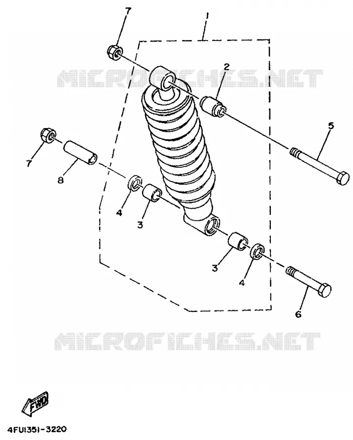 REAR SHOCK ABSORBER Yamaha MOTO 125 1994 TDR  TDR125