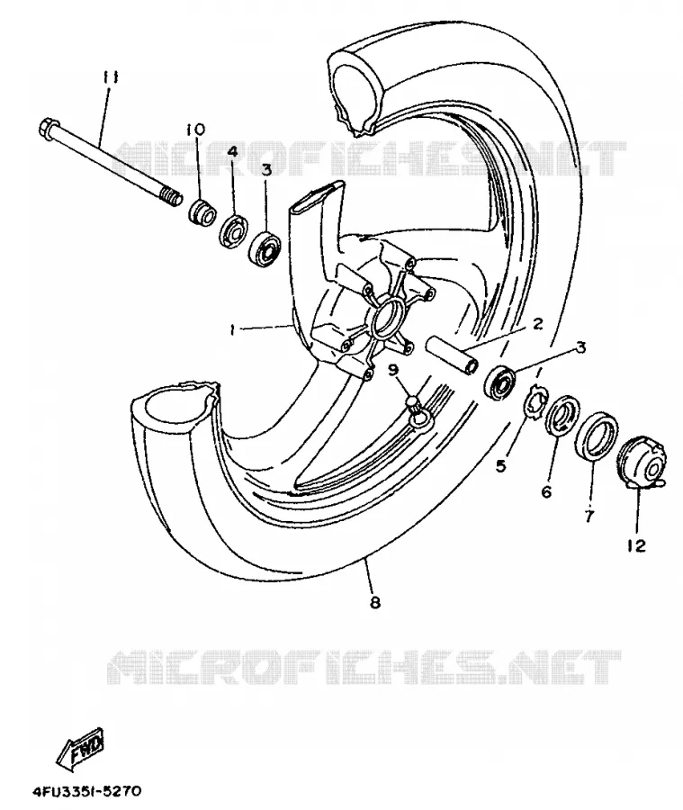 FRONT WHEEL Yamaha MOTO 125 1995 TDR  TDR125