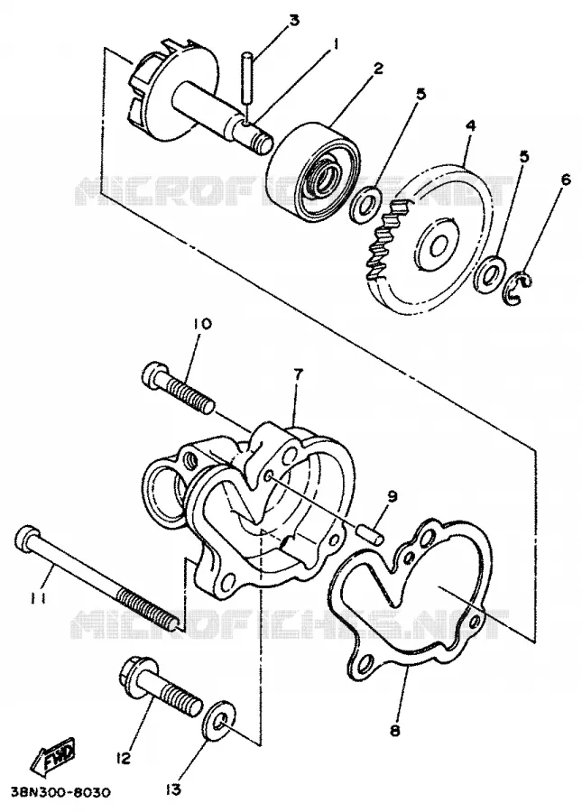 WATERPUMP / HOSES Yamaha MOTO 125 1995 TDR  TDR125