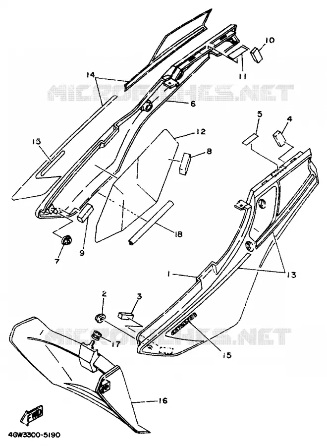 SIDE COVER Yamaha MOTO 125 1995 TDR  TDR125