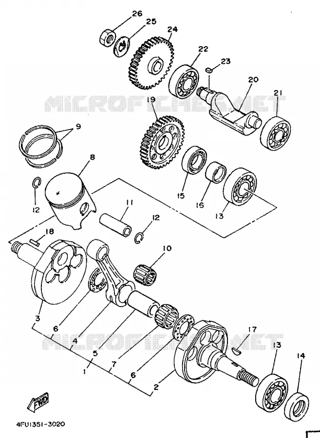 CRANKSHAFT / PISTON Yamaha MOTO 125 1995 TDR  TDR125
