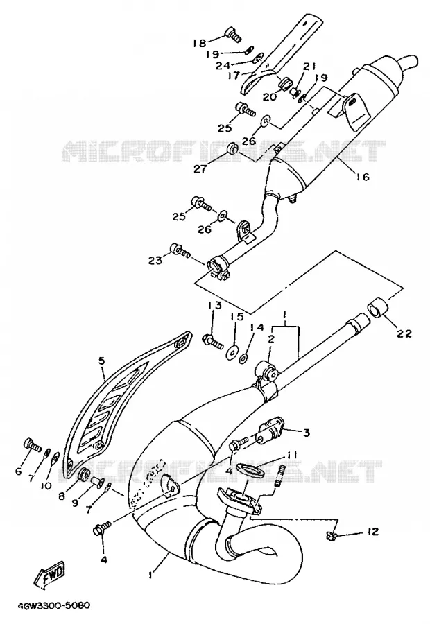 EXHAUST Yamaha MOTO 125 1995 TDR  TDR125