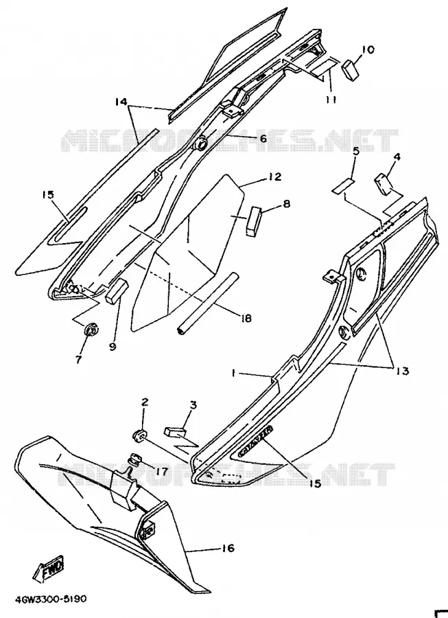 SIDE COVER Yamaha MOTO 125 1995 TDR  TDR125