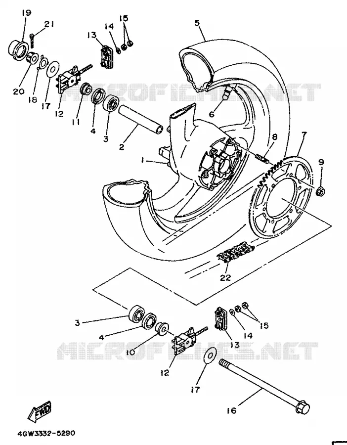 REAR WHEEL Yamaha MOTO 125 1995 TDR  TDR125