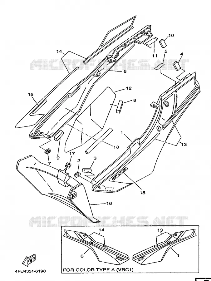 SIDE COVER Yamaha MOTO 125 1996 TDR  TDR125