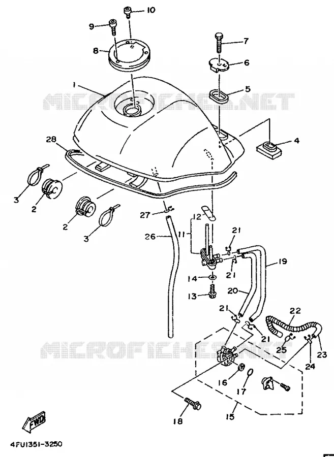 FUEL TANK Yamaha MOTO 125 1996 TDR  TDR125