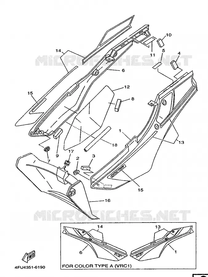 SIDE COVER Yamaha MOTO 125 1996 TDR  TDR125