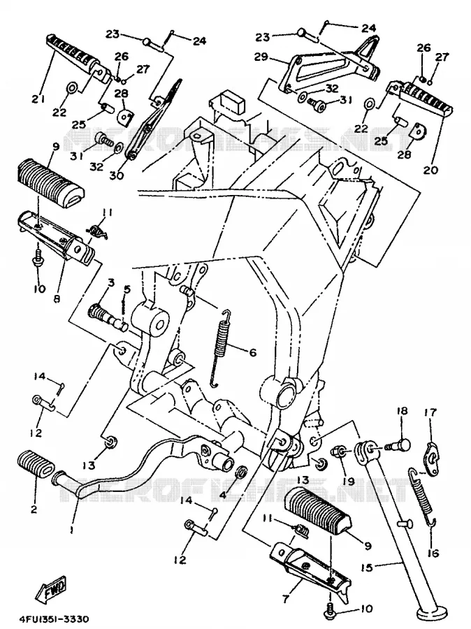 STAND / FOOTREST Yamaha MOTO 125 1996 TDR  TDR125