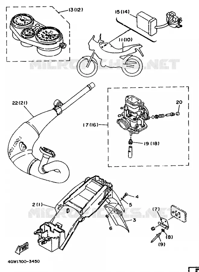 OPTIONAL PARTS - CHASSIS - FOR SWEDEN / SWITZERLAND Yamaha MOTO 125 1996 TDR  TDR125