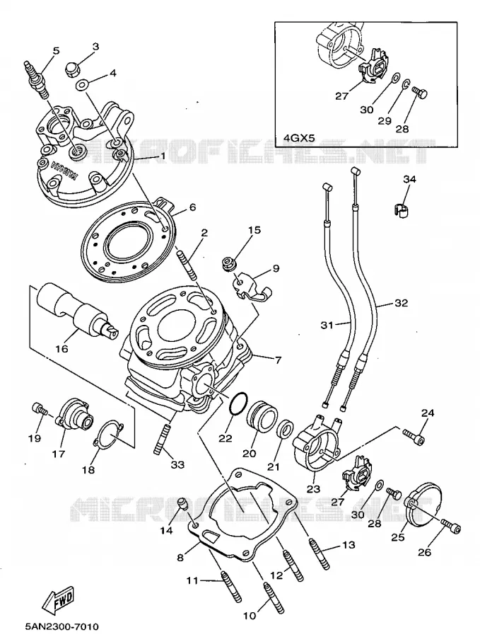 CYLINDER Yamaha MOTO 125 1997 TDR  TDR125