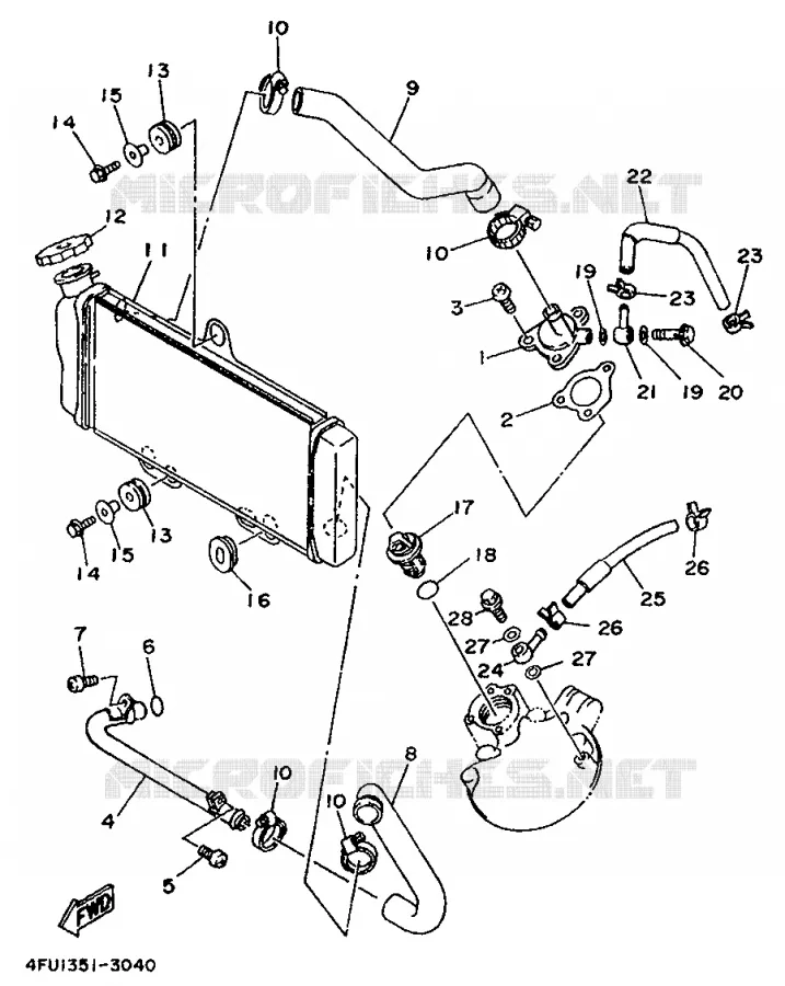 RADIATOR / HOSES Yamaha MOTO 125 1997 TDR  TDR125