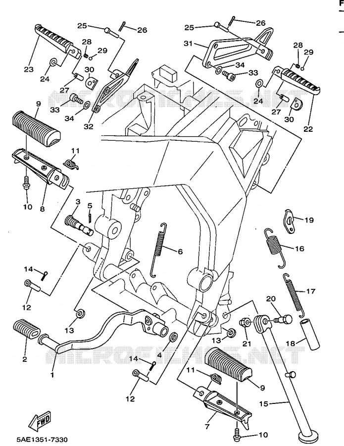 STAND / FOOTREST Yamaha MOTO 125 1997 TDR  TDR125