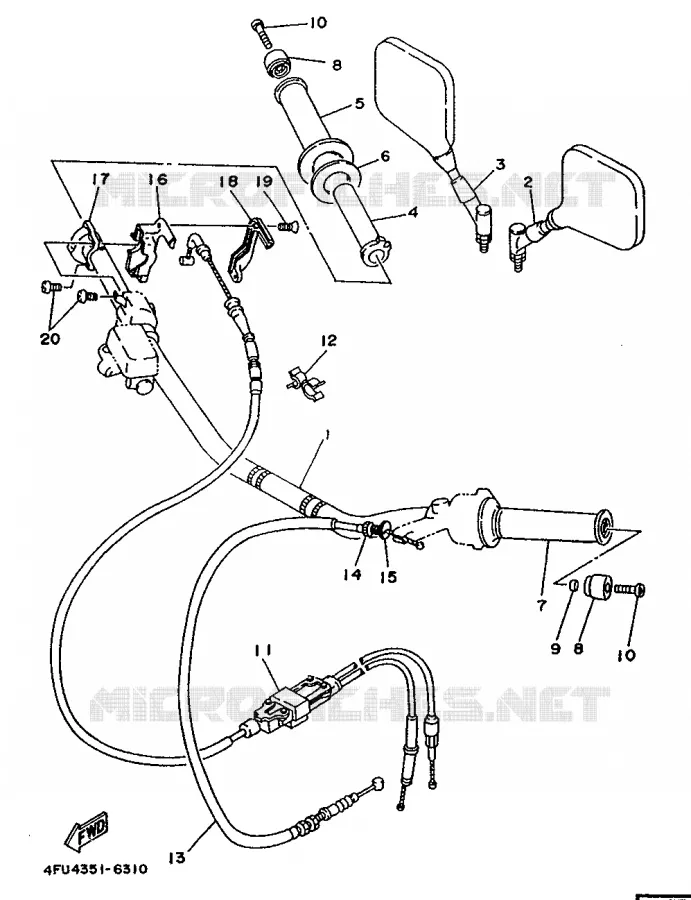 HANDLEBAR & CABLES Yamaha MOTO 125 1997 TDR  TDR125