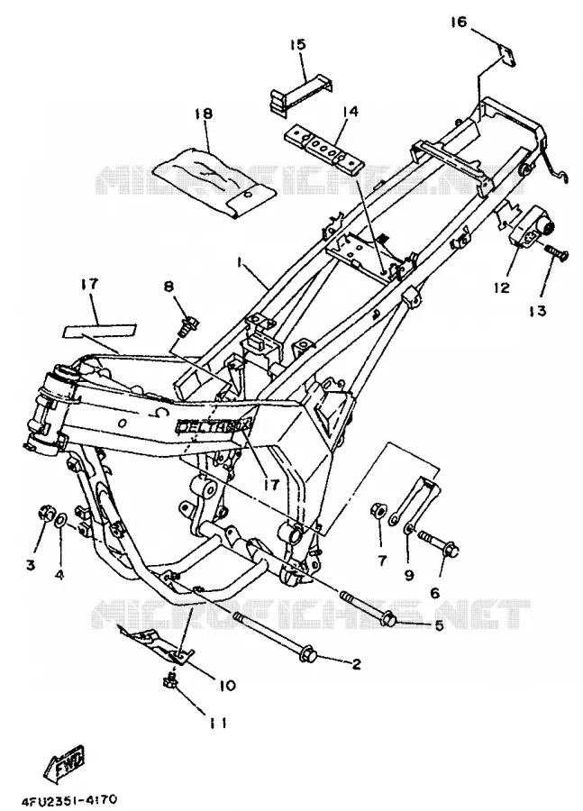 FRAME Yamaha MOTO 125 1997 TDR  TDR125
