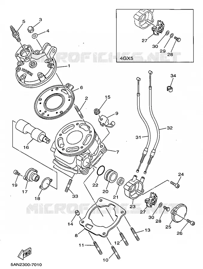 CYLINDER Yamaha MOTO 125 1997 TDR  TDR125