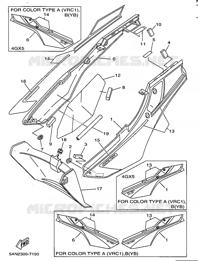 SIDE COVER Yamaha MOTO 125 1997 TDR  TDR125