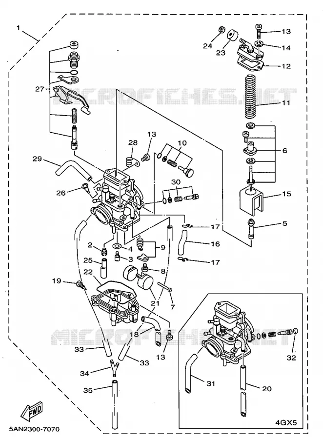 CARBURETOR Yamaha MOTO 125 1997 TDR  TDR125