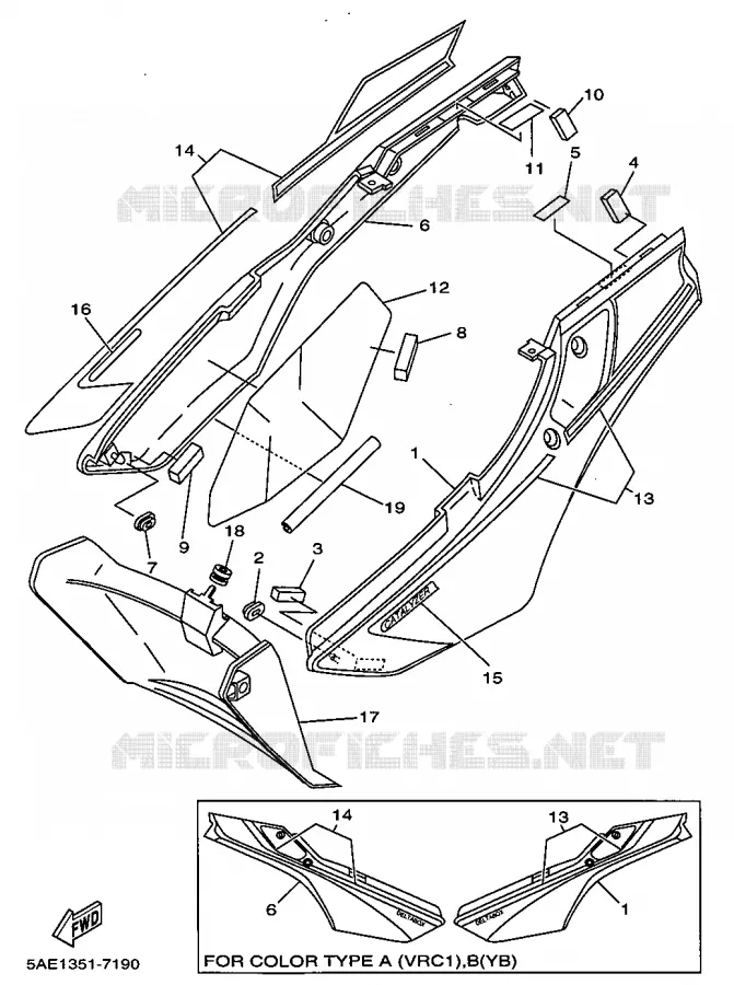 SIDE COVER Yamaha MOTO 125 1997 TDR  TDR125