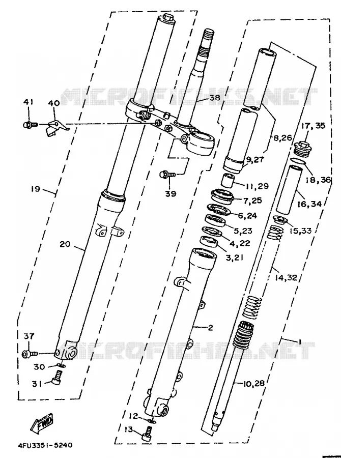 FRONT FORK Yamaha MOTO 125 1998 TDR  TDR125