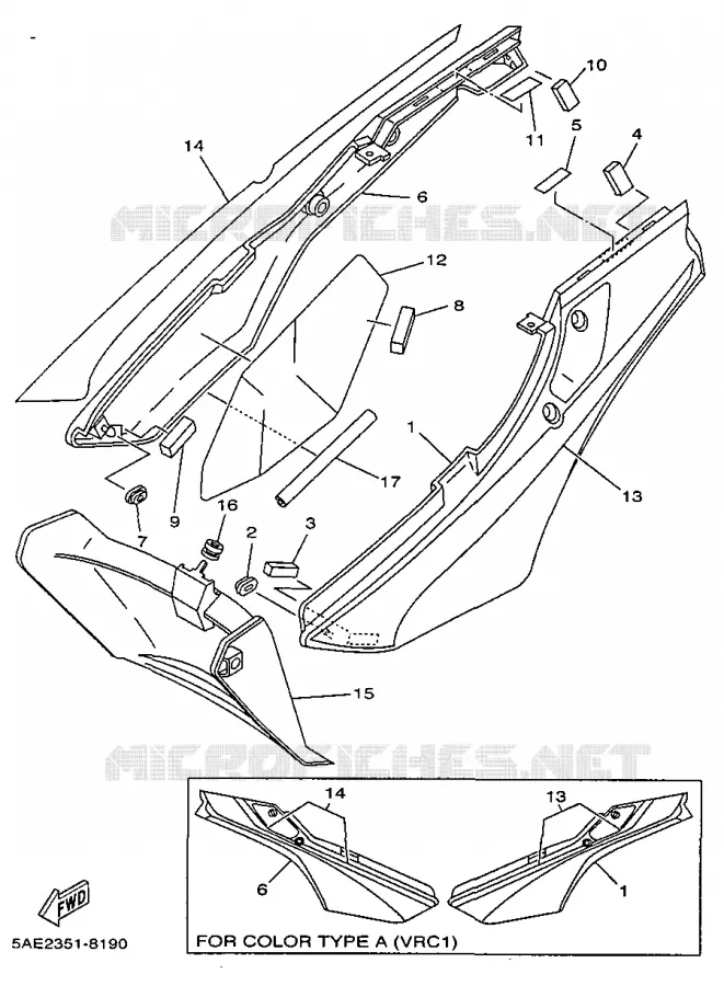 SIDE COVER Yamaha MOTO 125 1998 TDR  TDR125