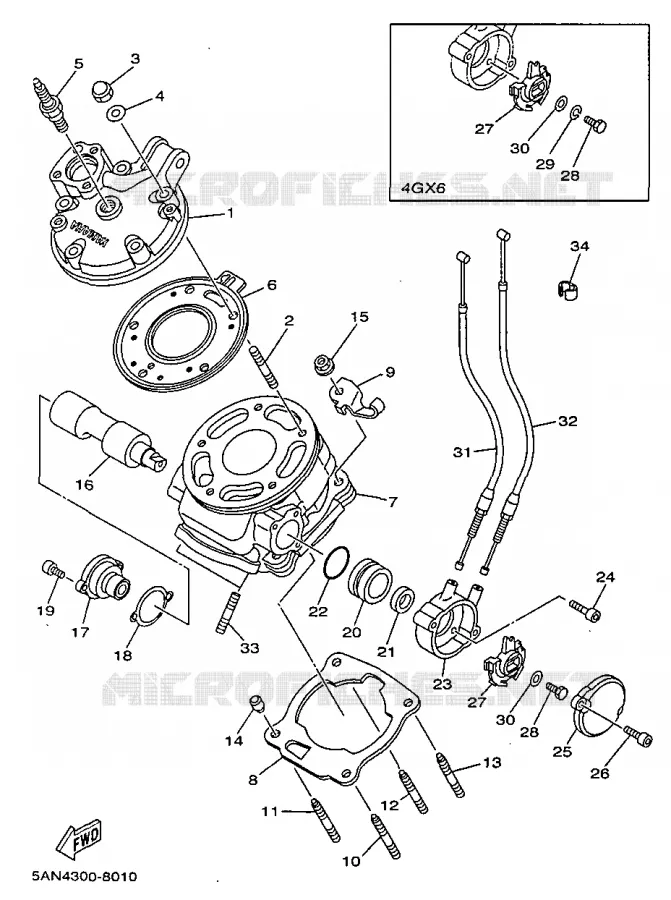 CYLINDER Yamaha MOTO 125 1998 TDR  TDR125