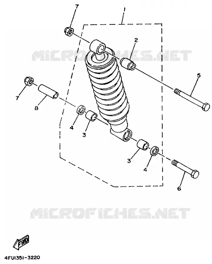 REAR SHOCK ABSORBER Yamaha MOTO 125 1998 TDR  TDR125