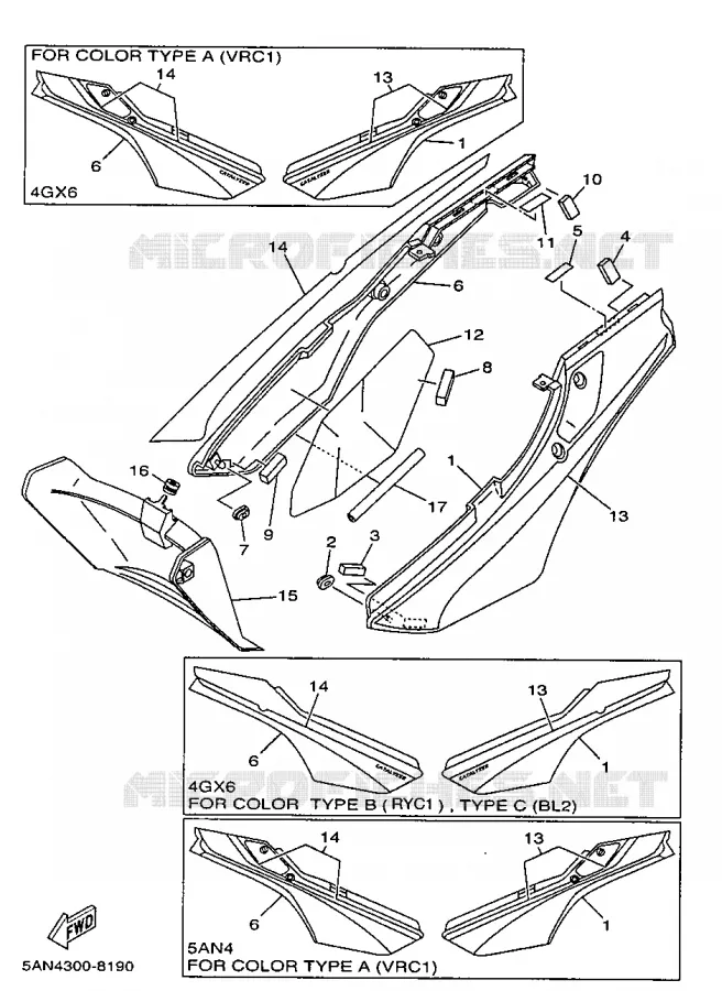 SIDE COVER Yamaha MOTO 125 1998 TDR  TDR125