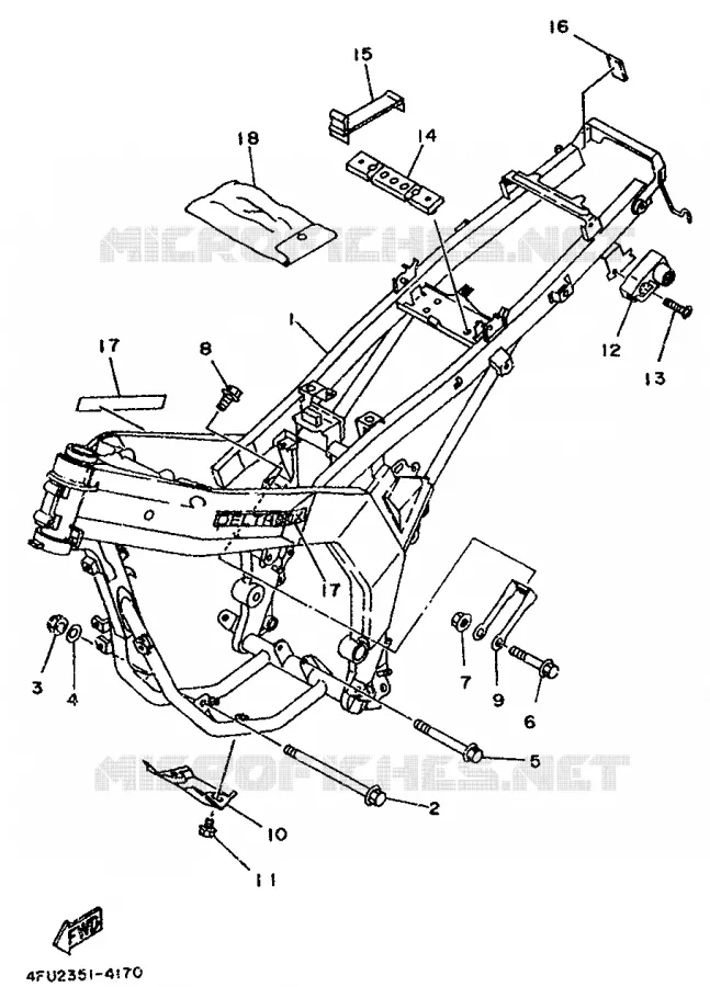 FRAME Yamaha MOTO 125 1999 TDR  TDR125