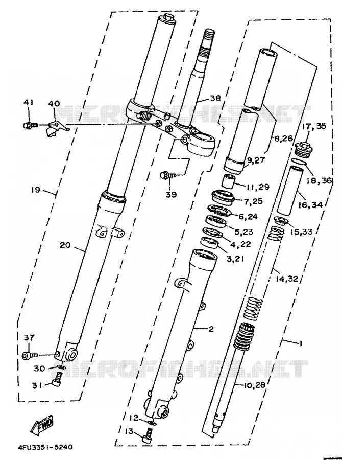 FRONT FORK Yamaha MOTO 125 1999 TDR  TDR125
