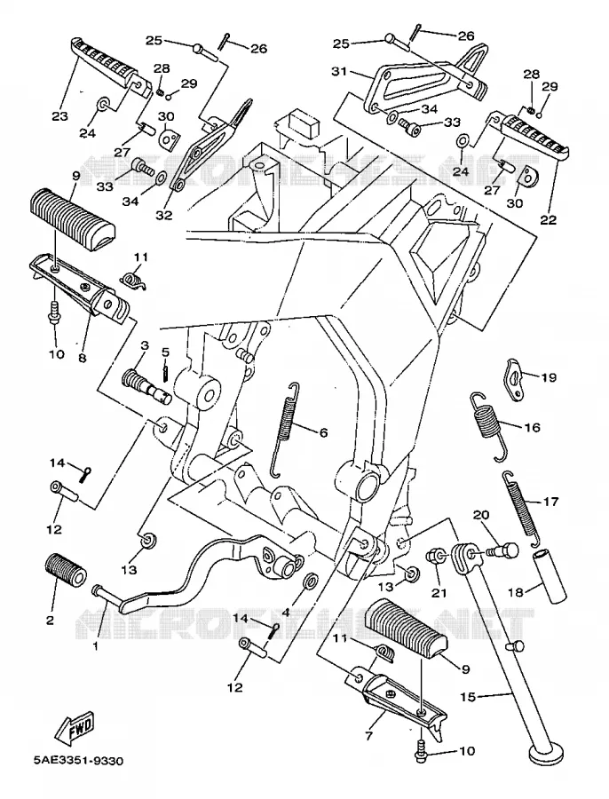 STAND / FOOTREST Yamaha MOTO 125 1999 TDR  TDR125