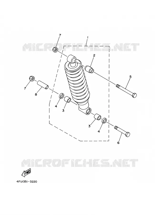 REAR SHOCK ABSORBER Yamaha MOTO 125 2000 TDR  TDR125