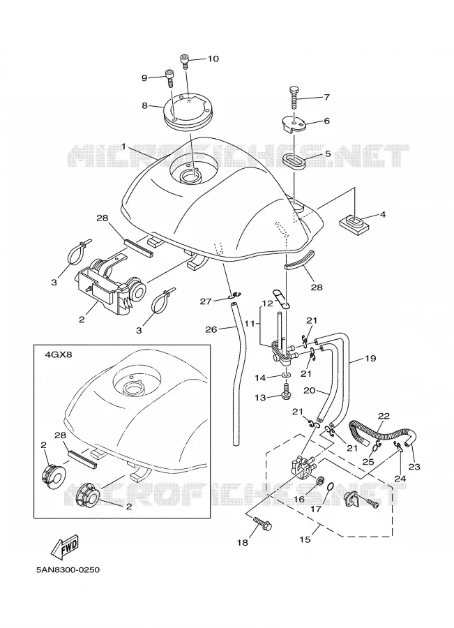 FUEL TANK Yamaha MOTO 125 2000 TDR  TDR125