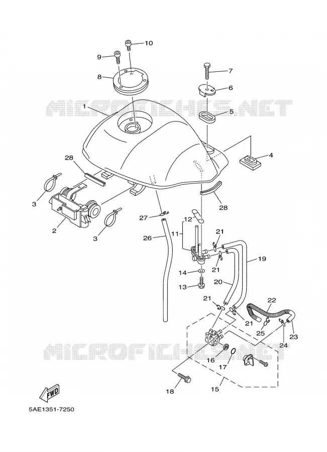 FUEL TANK Yamaha MOTO 125 2000 TDR  TDR125