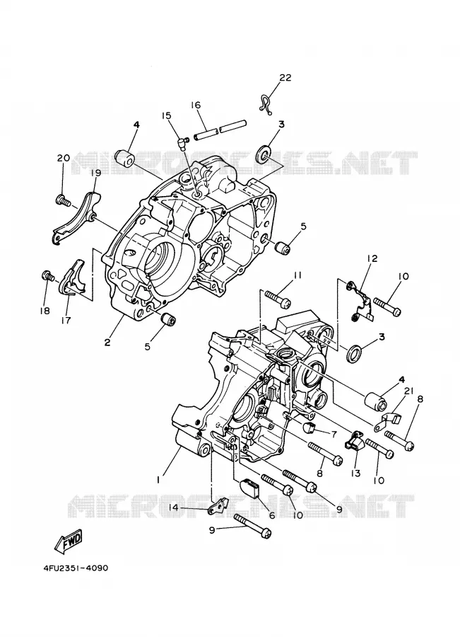 CRANKCASE Yamaha MOTO 125 2000 TDR  TDR125