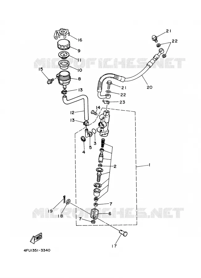 REAR BRAKE MASTER CYLINDER Yamaha MOTO 125 2000 TDR  TDR125