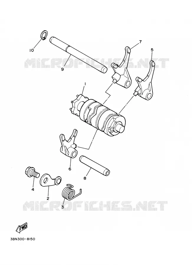 GEAR SHIFT SELECTOR DRUM / FORKS Yamaha MOTO 125 2000 TDR  TDR125