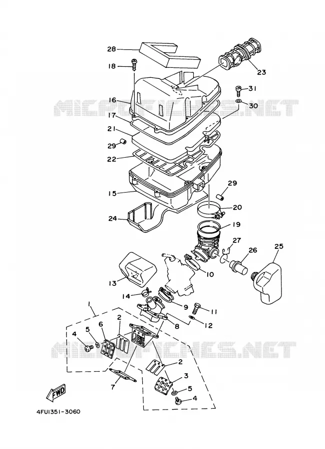 INTAKE Yamaha MOTO 125 2000 TDR  TDR125