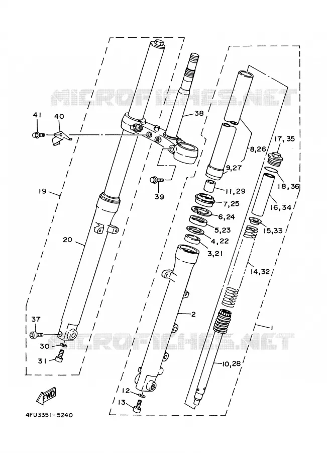FRONT FORK Yamaha MOTO 125 2001 TDR  TDR125