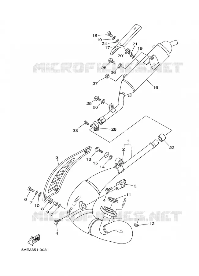 EXHAUST Yamaha MOTO 125 2001 TDR  TDR125