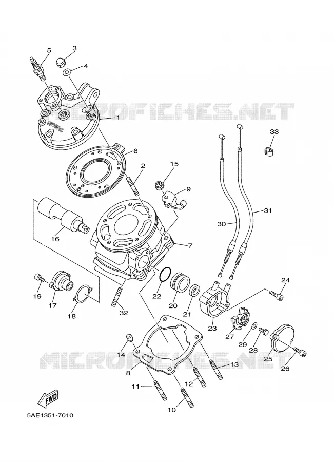 CYLINDER Yamaha MOTO 125 2001 TDR  TDR125