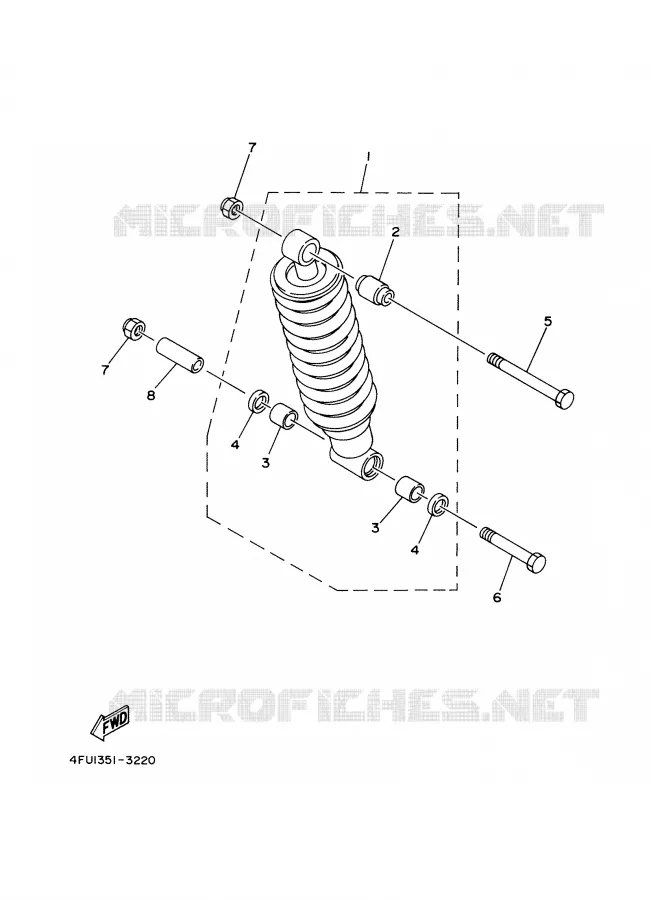 REAR SHOCK ABSORBER Yamaha MOTO 125 2001 TDR  TDR125